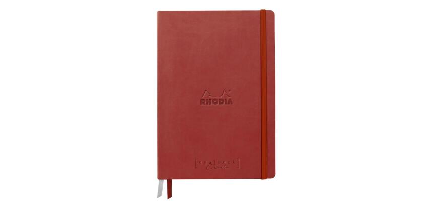 Rhodiarama, Goalbook Creation A5 mit festem Umschlag, 50 Blatt Lavis technique weiß blanko 200g, mit Gummizugverschluss - Nacarat