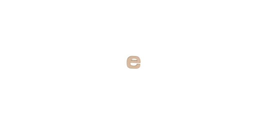 Petite lettre kraft e 8,5cm - Kraft