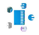 Trieur rigide HARMONIKA® Campus Neon dos extensible 9 compartiments - Bleu