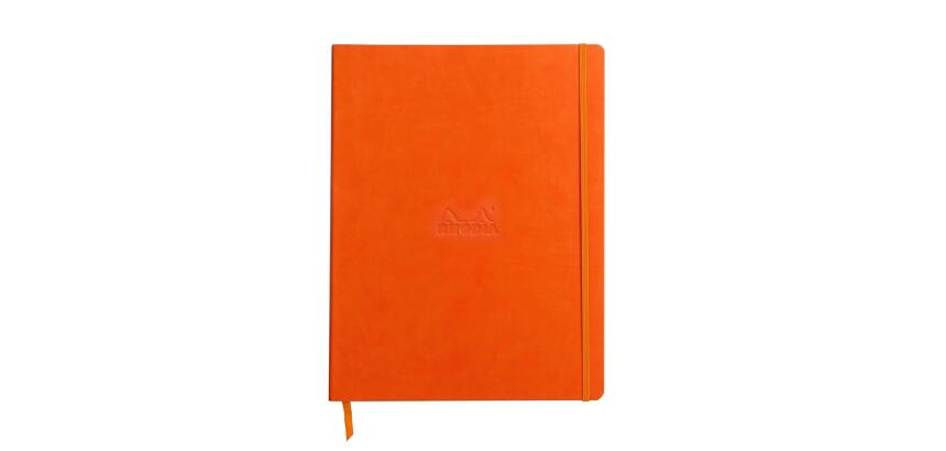 Rhodiarama cahier souple A4+ 160 pages ligné papier ivoire 90g - Tangerine