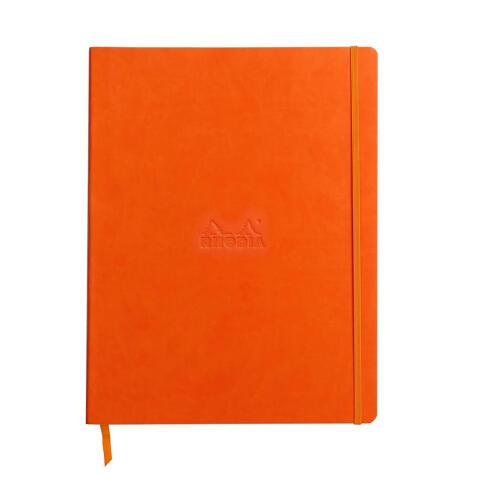 Rhodiarama cahier souple A4+ 160 pages ligné papier ivoire 90g - Tangerine