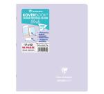 Cahier piqué Koverbook Blush 17x22cm 96 pages grands carreaux couverture polypropylène opaque bicolore - Lilas/Vert tilleul