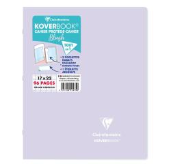 Piqué schrift Koverbook Blush 17x22cm 96 pagina's ruitjespapier ondoorzichtige polypropyleen tweekleurige kaft - Lila/Lindegroen