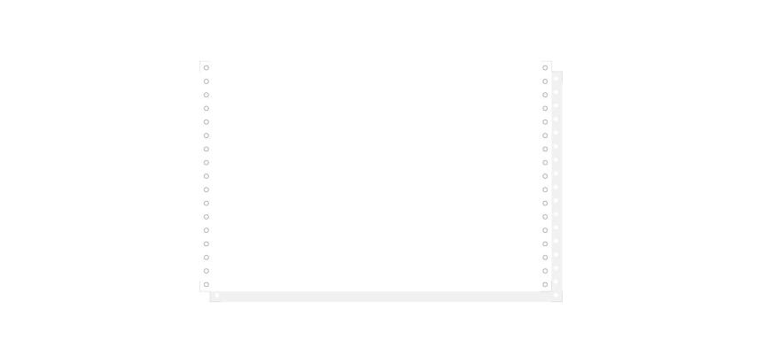 "1000 feuilles de listing autocopiantes blanc 330x8 1/2"" 2plis Bandes Caroll Détachables" - Blanc