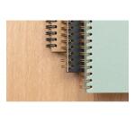 Flying Spirit Green carnet reliure intégrale à poches 14,8x21cm 120p détach. ligné motifs assortis papier ivoire 90g - Vert de gris