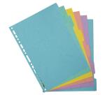 Intercalaires carte lustrée 400g/m2 Aquarel 6 positions - A4 - Couleurs assorties