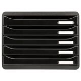 Cassettiera Big Box Plus horizon 5 cassetti Glossy - Nero glossy