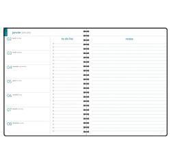 Recharge agenda de bureau EasyTime 27S spiralé 21 x 27 cm Semainier Janvier à décembre 2026