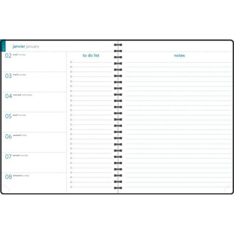 Recharge agenda de bureau EasyTime 27S spiralé 21 x 27 cm Semainier Janvier à décembre 2026