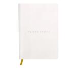 Carnet brochure cousue Flying Spirit A5 180 pages ligné couverture cuir lisse papier ivoire 90g - Blanc