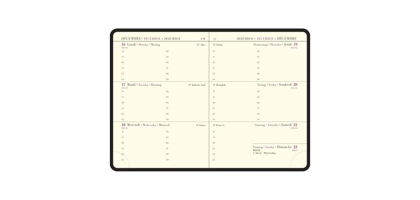Recharge Agenda de poche La Semaine Planifiée 13 9 x 13 cm Semainier Janvier à décembre 2026