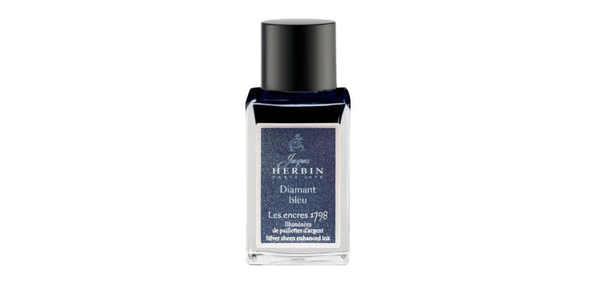 Encre 1798 à paillettes argentées 15ml - Diamant bleu