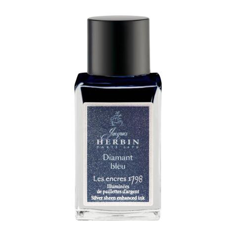 Encre 1798 à paillettes argentées 15ml - Bleu foncé