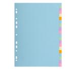 Intercalaires carte pastel 170g Forever 20 positions A4+ - Couleurs assorties pastel