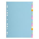 Intercalaires carte pastel 170g Forever 20 positions A4+ - Couleurs assorties pastel