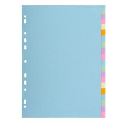 Forever Pastel Card Dividers Printed 1-20 170g A4 - Pastel colours assorted