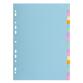 Register A4+, Recyclingkarton 170g, Pastellfarben, 20 Taben blanko, Forever - Farben pastell sort.