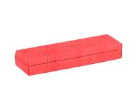 Rhodiarama plumier simili cuir italien 21x5,5x3 cm - Corail