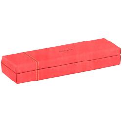 Rhodiarama plumier simili cuir italien 21x5,5x3 cm - Corail
