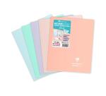 Cahier piqué Koverbook Blush 17x22 cm 48 pages grands carreaux couverture polypropylène opaque bicolore - Assortis