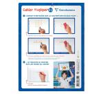 Cahier Magique couverture ardoise double-face effaçable piqué 24x32cm 48 pages grands carreaux (Seyès tricolore) - Bleu