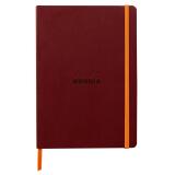Rhodiarama carnet souple A5 160 pages dot papier ivoire 90g fermeture élastique - Lie de vin