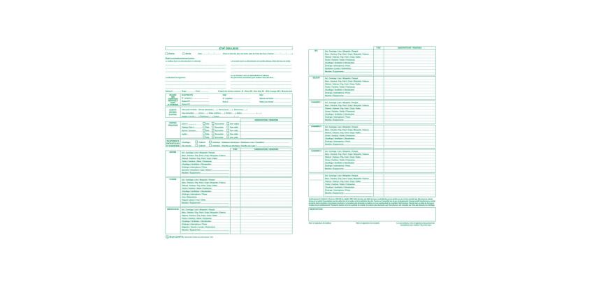 Liasses État des lieux d'entrée et sortie (tous contrats d'habitation) - Blanc