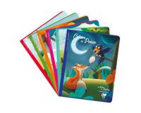 Cahier de poésie piqué 'Les Fables de La Fontaine' 17x22cm 48p grands carreaux + uni Couleur aléatoire - Assortis