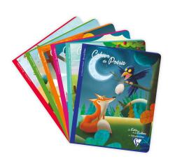 Cahier de poésie piqué 'Les Fables de La Fontaine' 17x22cm 48p grands carreaux + uni Couleur aléatoire - Assortis