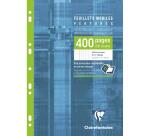 Feuillets mobiles sous étui A4 400 pages perforées petits carreaux + marge