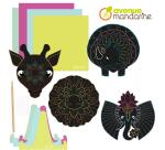 Boîte créative, Mandala animaux à gratter