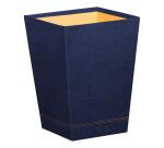 Rhodiarama corbeille à papier simili cuir italien 27x27x32 cm - Bleu nuit