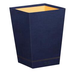 Rhodiarama corbeille à papier simili cuir italien 27x27x32 cm - Bleu nuit