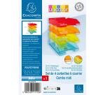 Pack 4 letter tray COMBO harlequin gl tr - Assorted colours