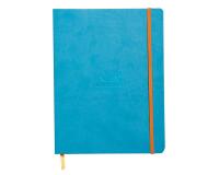 Rhodiarama carnet souple 19x25 cm 160 pages dot papier ivoire 90g fermeture élastique - Turquoise