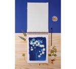 Cyanotype, Carnet Beaux Arts reliure intégrale en-tête A4 21x29,7 cm, 40 feuilles, papier dessin blanc multi-techniques 180g