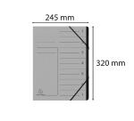 Trieur agrafé avec élastiques intérieur noir 7 compartiments - A4