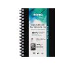 Rhodia Touch Watercolor Book, papier grain fin 100% coton 300g - A6 portrait, 40 pages - Noir