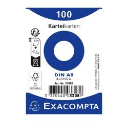 Pak 100 steekkaarten in folie - bristol effen niet geperforeerd - 55x74mm - Wit