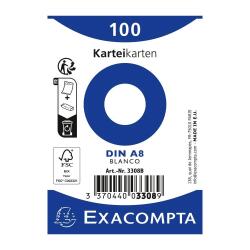 Paquet 100 fiches sous film - bristol uni non perforé 55x74mm - Blanc
