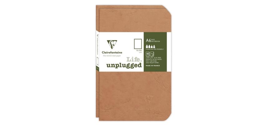 Set de 2 carnets piqués Age Bag 9x14 96 pages uni - Tabac