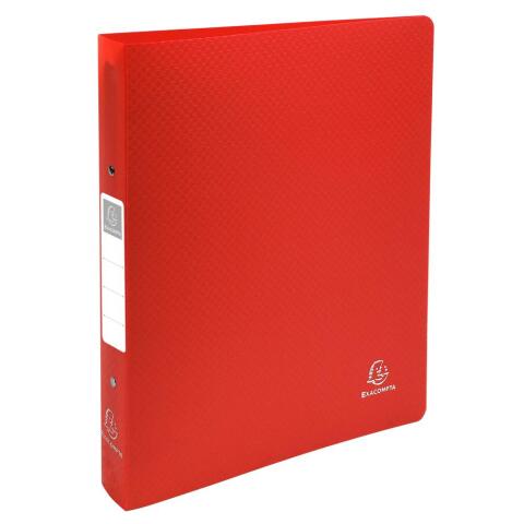 Carpeta Exacompta 2 anillas 30mm polipropileno opaco rigido 10/10 con etiqueta lomo - A4 maxi - Rojo