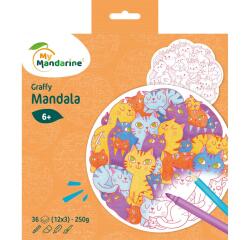 Graffy Mandala, Pêle Mêle Chats - Orange