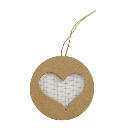 * Sachet 4 coeurs grillagés à suspendre - Kraft