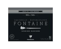 Fontaine Noir bloc collé 4 côtés 15F 30x40cm 300g grain fin