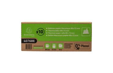 Papel térmico Exacompta sin Plásatico SBPA 80 x Ø 72 mm x 76 m 48 g 40768E 1 capa