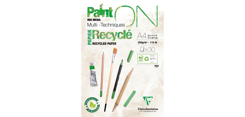 PaintON Recyclé bloc collé 30F A4 250g