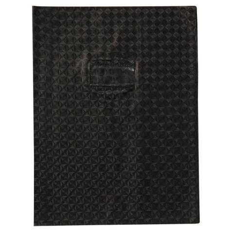 Protège-cahiers grain losange PVC 18/100ème avec porte-étiquette 24x32 cm