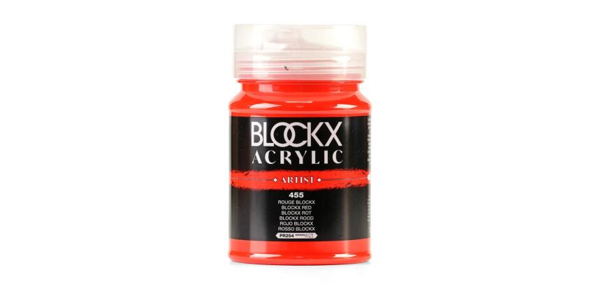 Peinture acrylique fine pot 500ml - Rouge blockx