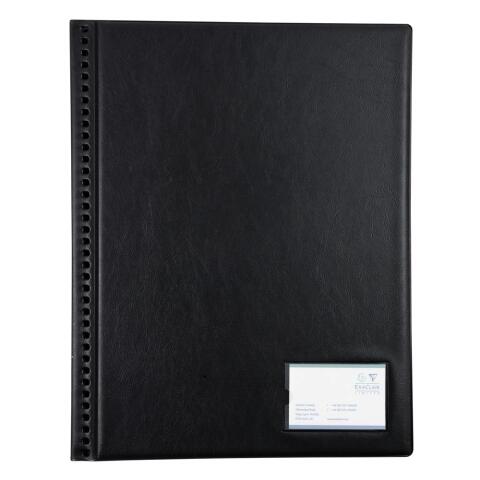 Carpetas de fundas rígidas PVC rígido 14/10e - (Vistas: 48 Fundas: 24) - 44,5x35 cm (Vertical ) para A3 - Negro